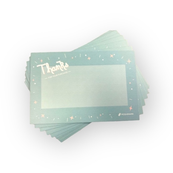 new Poshmark ★ Set 25 Thank You Cards ★ Baby Blue ★ 4” x 6” ★ Limited Edition ★ - Picture 10 of 13